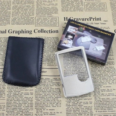 Handheld LED Magnifier - Portable 3X/6X Ultra-Thin Acrylic Magnifying Glass