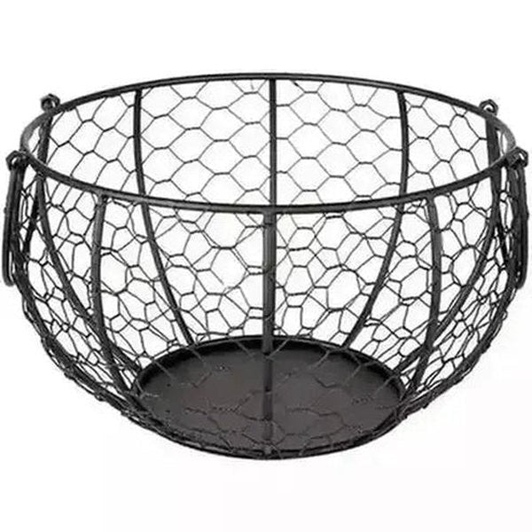 Hen Egg Basket Food Storage Containers Chicken-shaped metal mesh egg basket
