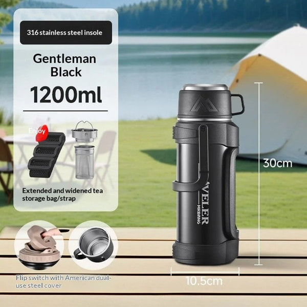 Leak proof 316 stainless steel thermal water bottle with tea filter