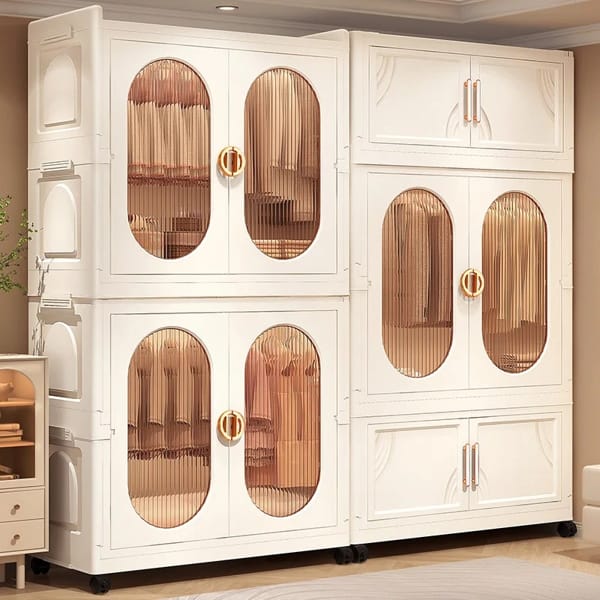 multi layer clothing storage cabinet with magnetic doors