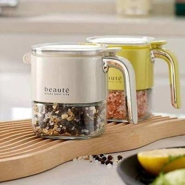 Large Capacity Seasoning Jar Sealed Storage Box with Spoon