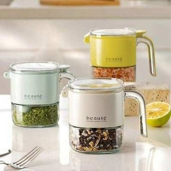 Large Capacity Seasoning Jar Sealed Storage Box with Spoon