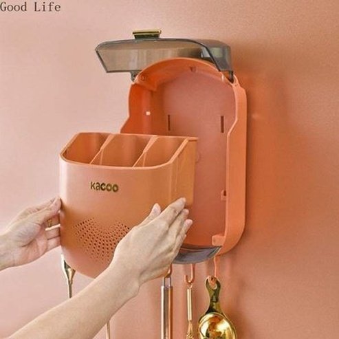 Large Capacity Wall-Mounted Cutlery Storage Rack