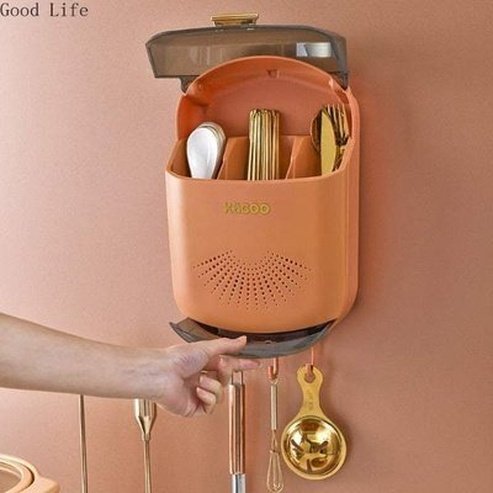 Large Capacity Wall-Mounted Cutlery Storage Rack