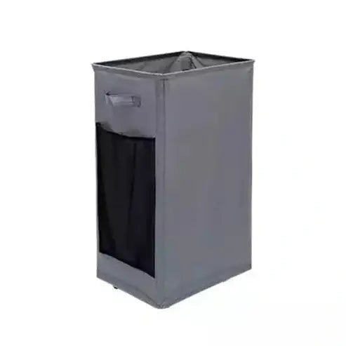 Foldable Laundry Basket Laundry Baskets Gray Slim Rolling Laundry Caddy with Bag – Dondepiso