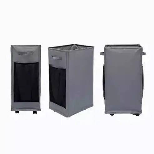 Foldable Laundry Basket Laundry Baskets Slim Rolling Laundry Caddy with Bag – Dondepiso