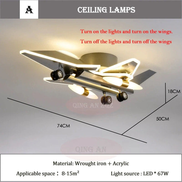 Modern airplane shaped chandelier with integrated LED lighting