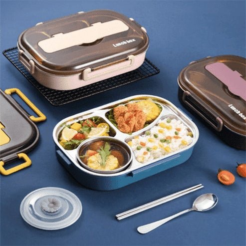 304 Stainless-Steel Lunch Box Bento Box Soup Bowl with Spoon and Chopsticks Lunch Container Food Storage Box
