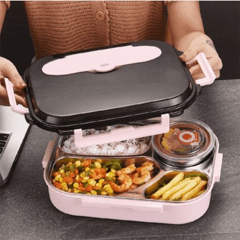 304 Stainless-Steel Lunch Box Bento Box Soup Bowl with Spoon and Chopsticks Lunch Container Food Storage Box