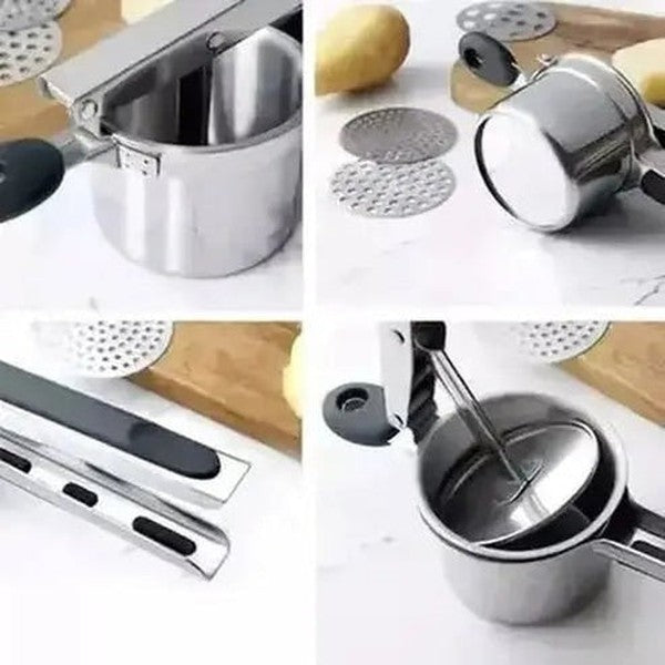 Portable Potatoes Masher Mashers Silver Portable Potato masher and fruit puree – Dondepiso