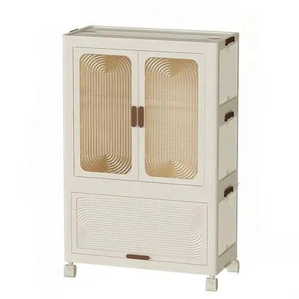 modern foldable wardrobe closet with transparent doors