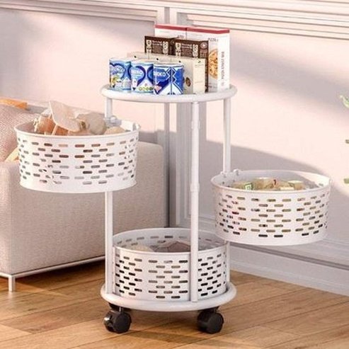Multi-layer Kitchen Rotating Vegetable Rack with Wheels