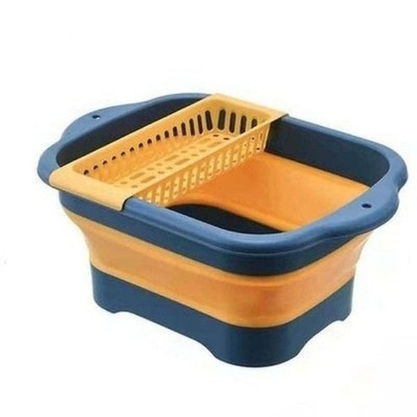 multipurpose collapsible colander fruit vegetable washing basket dish drainer silicone collapsible drain basket. kitchen tools and utensils: colanders and strainers