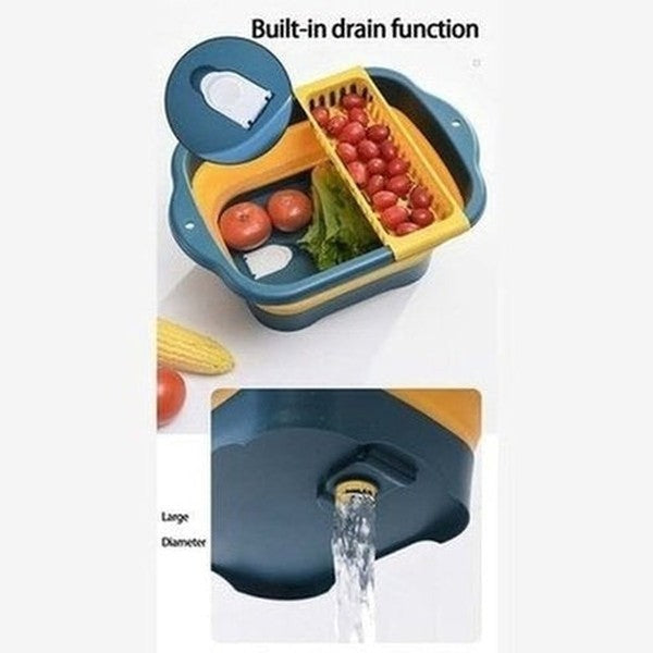 multipurpose collapsible colander fruit vegetable washing basket dish drainer silicone collapsible drain basket. kitchen tools and utensils: colanders and strainers