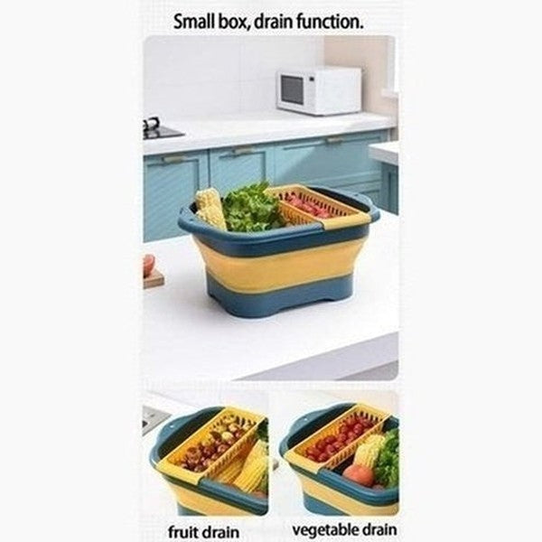 multipurpose collapsible colander fruit vegetable washing basket dish drainer silicone collapsible drain basket. kitchen tools and utensils: colanders and strainers