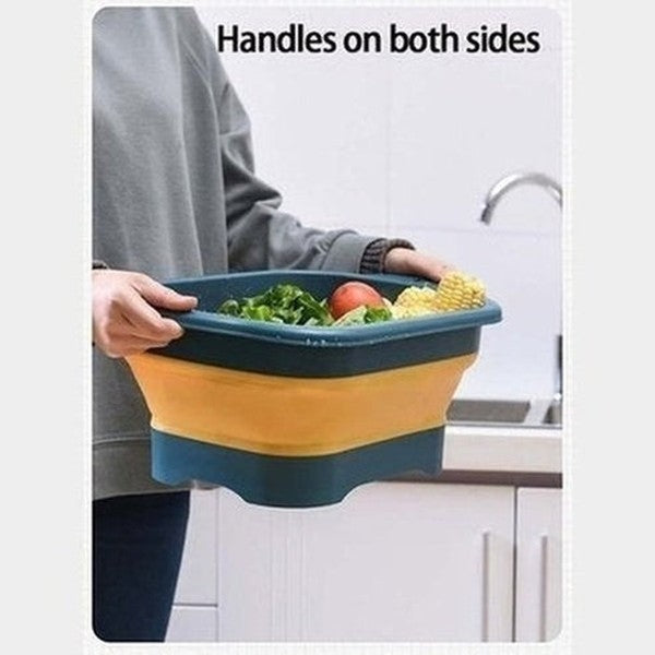 multipurpose collapsible colander fruit vegetable washing basket dish drainer silicone collapsible drain basket. kitchen tools and utensils: colanders and strainers