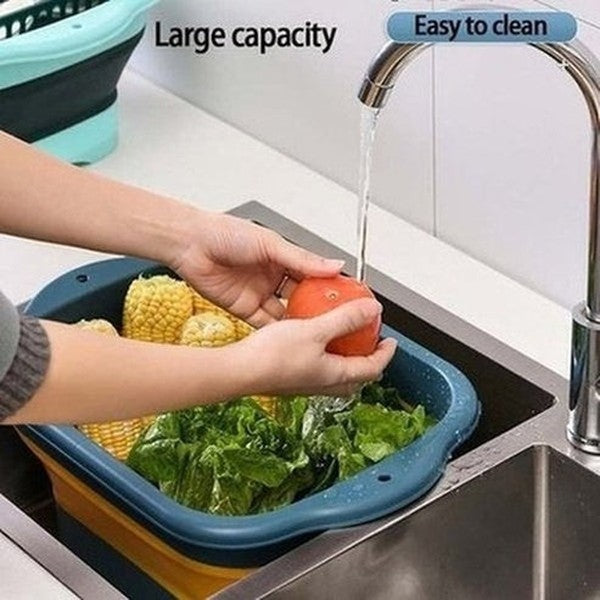 multipurpose collapsible colander fruit vegetable washing basket dish drainer silicone collapsible drain basket. kitchen tools and utensils: colanders and strainers