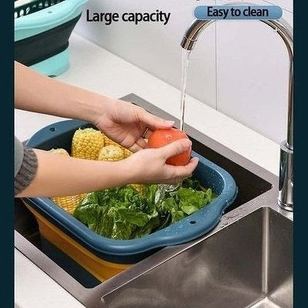 multipurpose collapsible colander fruit vegetable washing basket dish drainer silicone collapsible drain basket. kitchen tools and utensils: colanders and strainers