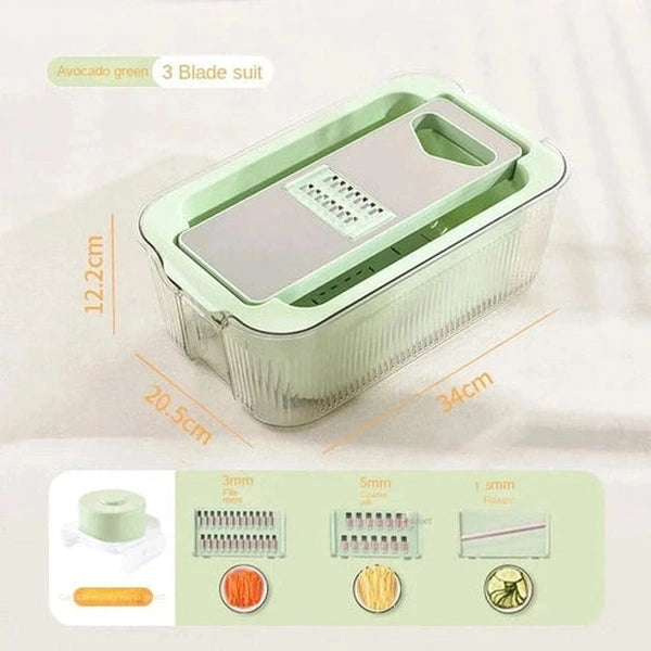 Multifunctional Vegetable Cutting Artifact - Stainless Steel Shredding Basin