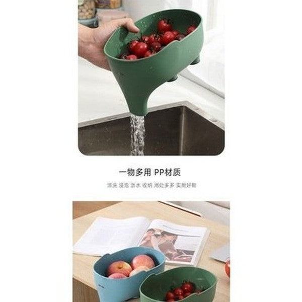 cartoon elephant drain basket multi-purpose kitchen drain basket home storage fruit vegetable basket plastic drainer. kitchen tools and utensils: colanders and strainers