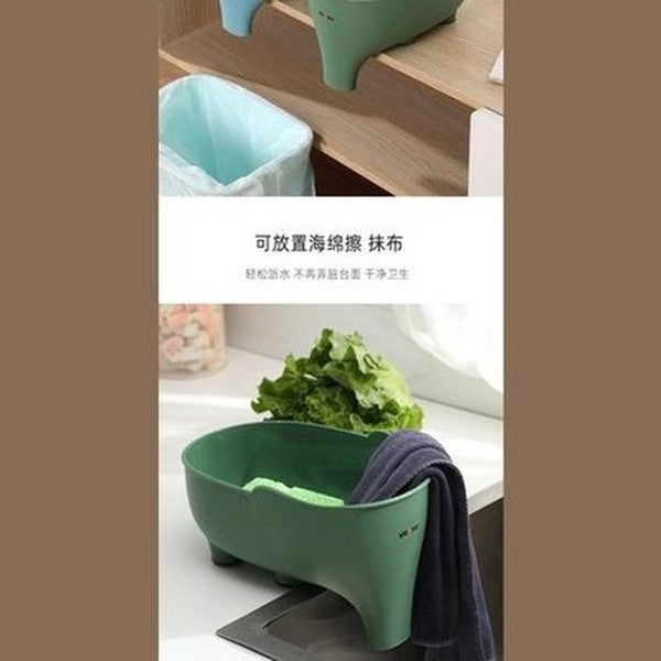 cartoon elephant drain basket multi-purpose kitchen drain basket home storage fruit vegetable basket plastic drainer. kitchen tools and utensils: colanders and strainers