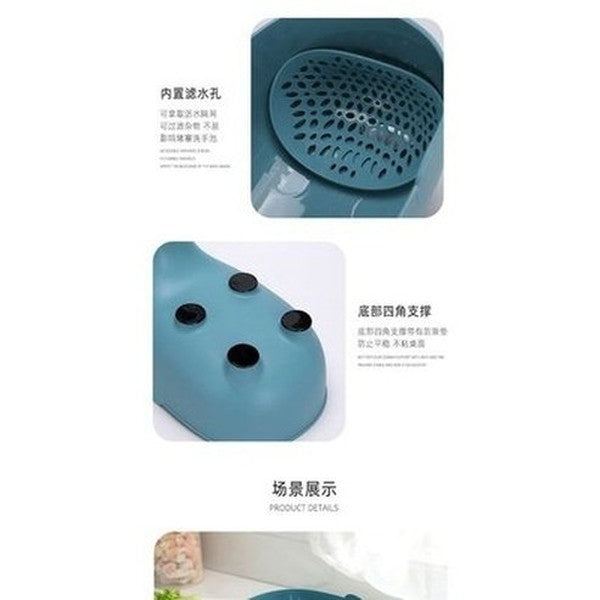 cartoon elephant drain basket multi-purpose kitchen drain basket home storage fruit vegetable basket plastic drainer. kitchen tools and utensils: colanders and strainers