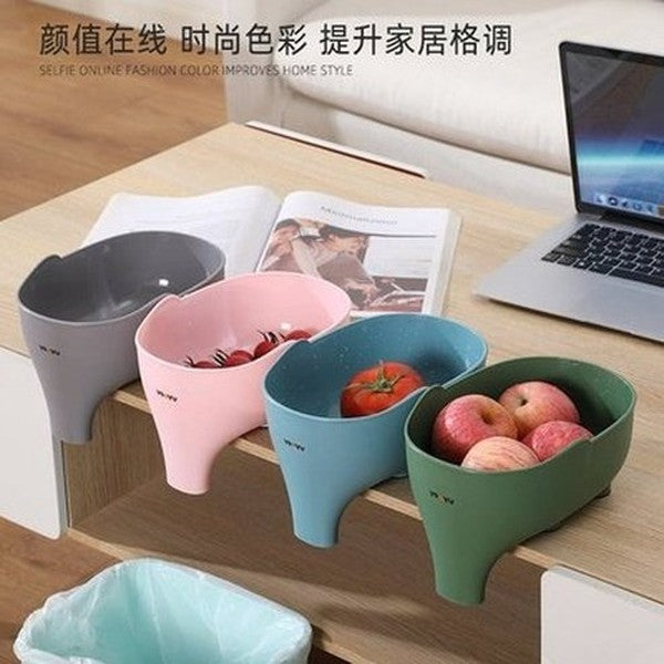 cartoon elephant drain basket multi-purpose kitchen drain basket home storage fruit vegetable basket plastic drainer. kitchen tools and utensils: colanders and strainers