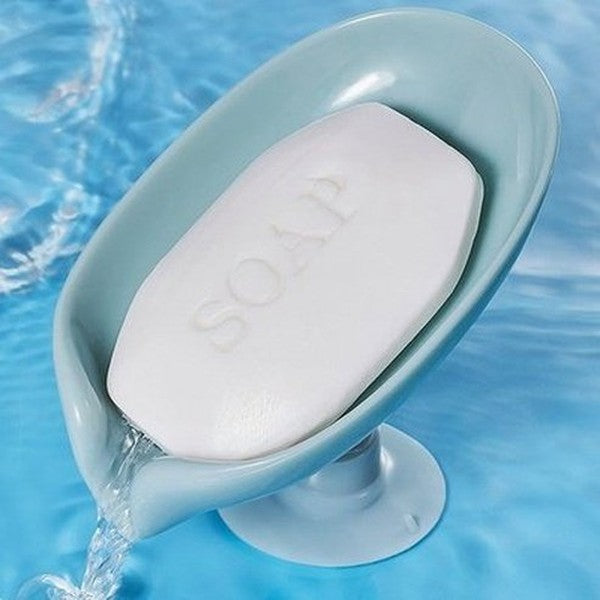 Non-slip leaf soap dish holder for bathroom sink. Soap Dish Leaf Soap Box Sponge Holder Sink Drainer. Bathroom Accessories. Type: Soap Dishes & Holders.
