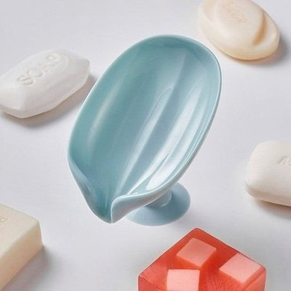 Non-slip leaf soap dish holder for bathroom sink. Soap Dish Leaf Soap Box Sponge Holder Sink Drainer. Bathroom Accessories. Type: Soap Dishes & Holders.
