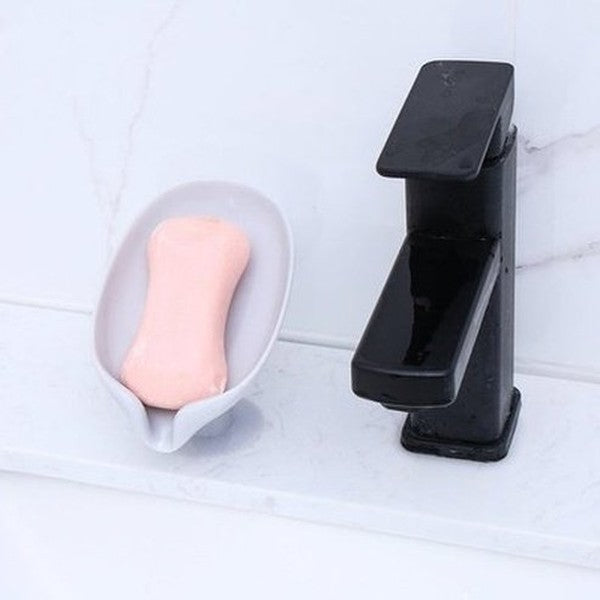 Non-slip leaf soap dish holder for bathroom sink. Soap Dish Leaf Soap Box Sponge Holder Sink Drainer. Bathroom Accessories. Type: Soap Dishes & Holders.