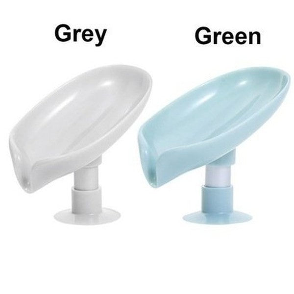 Non-slip leaf soap dish holder for bathroom sink. Soap Dish Leaf Soap Box Sponge Holder Sink Drainer. Bathroom Accessories. Type: Soap Dishes & Holders.