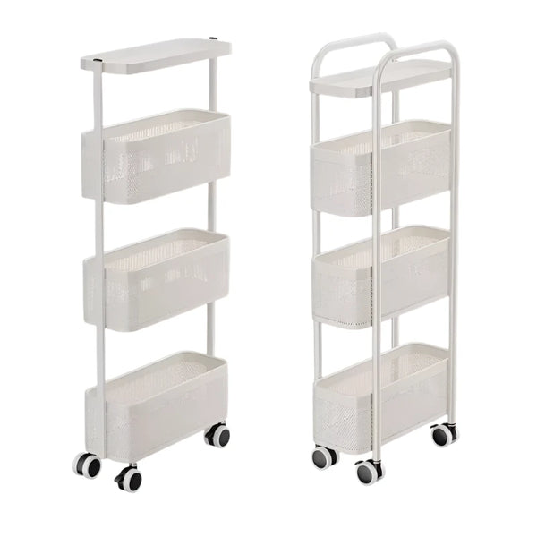 Nordic Household Gap Storage Rack – Carbon Steel Kitchen Trolley with Wheels