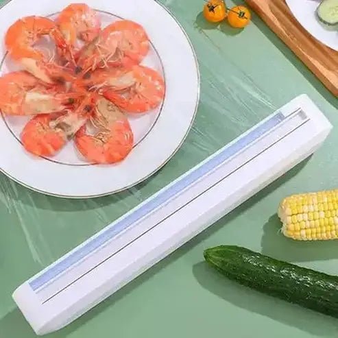 Cling Film Dispenser Plastic Wrap White Safe Cling Film Dispenser with Cutter – Dondepiso