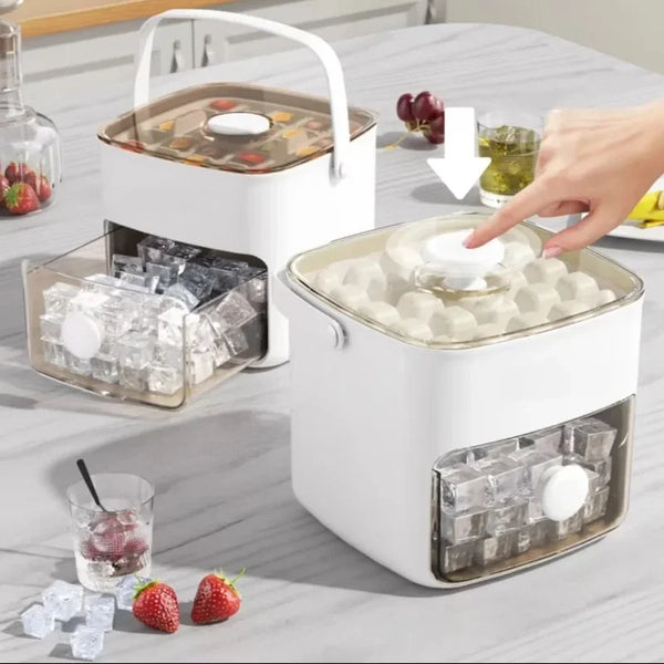 Pressing Ice Cube Mold with Storage Box
