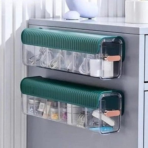 pull-out underwear drawer detachable partition wall mount 6 grids drawer organizer moisture proof storage container. storage & organization. household storage drawers