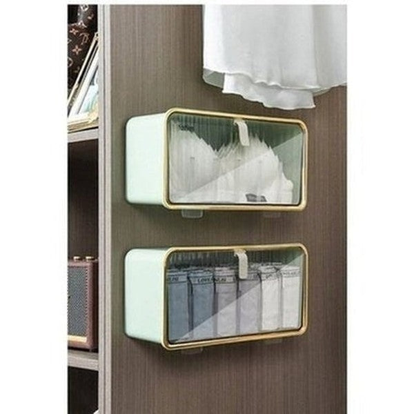 closet wall mounted underwear storage box bra socks organizer large capacity punch-free transparent closet storage box. type: household storage drawers.