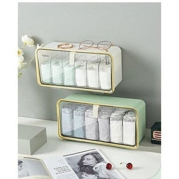 closet wall mounted underwear storage box bra socks organizer large capacity punch-free transparent closet storage box. type: household storage drawers.