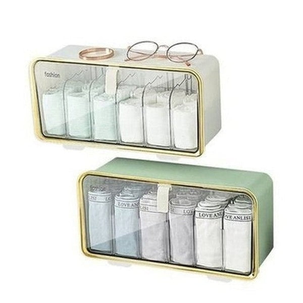 closet wall mounted underwear storage box bra socks organizer large capacity punch-free transparent closet storage box. type: household storage drawers.
