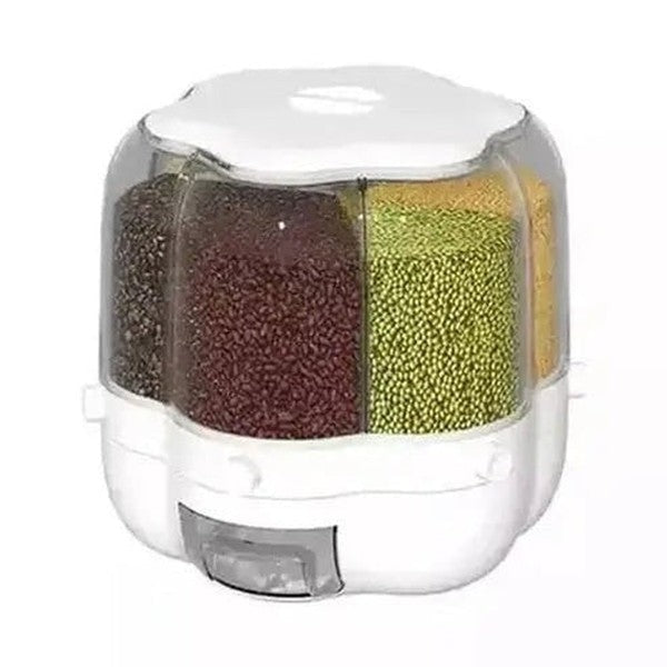 Rotating Divided Rice Dispenser Box