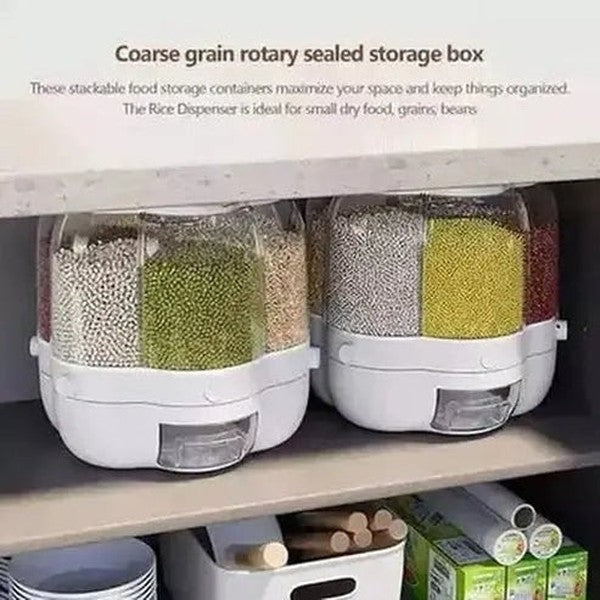 Rotating Divided Rice Dispenser Box