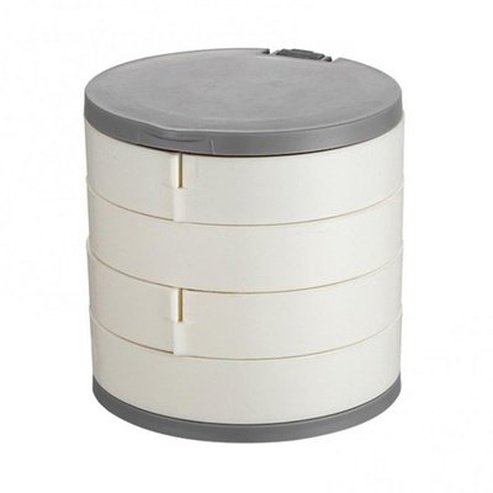 rotating plastic jewelry storage container jewelry holder earring ring box cosmetic beauty container organizer with mirror. type: household storage containers