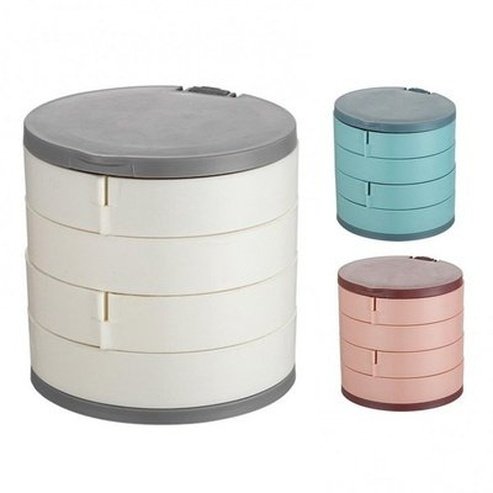 Rotating Plastic Jewelry Holder and Cosmetic Organizer