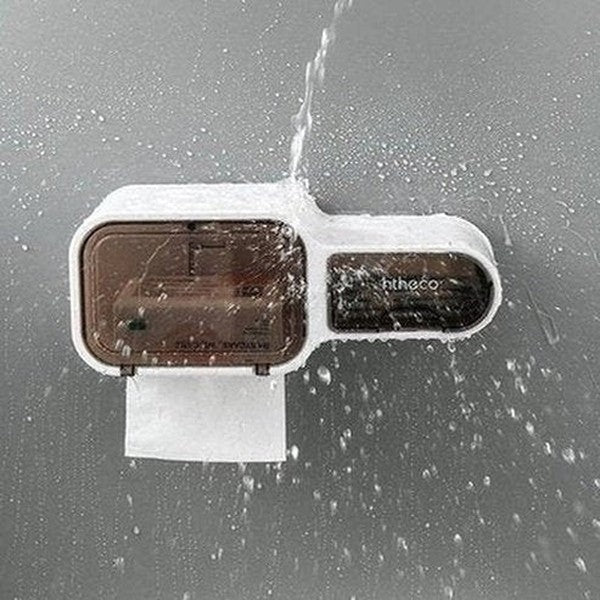 semi-automatic multifunction waterproof toilet paper box shower room no hole firm storage box. bathroom accessories. type: toilet paper holders.