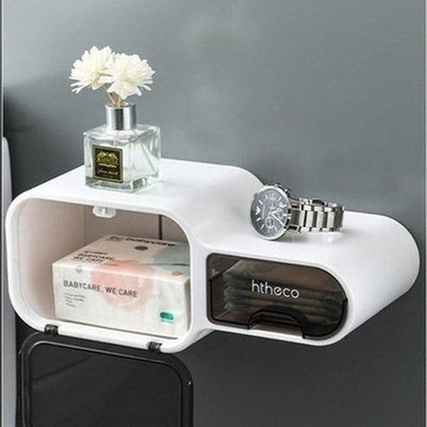 semi-automatic multifunction waterproof toilet paper box shower room no hole firm storage box. bathroom accessories. type: toilet paper holders.