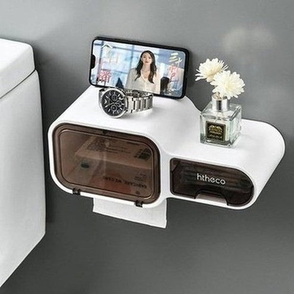 semi-automatic multifunction waterproof toilet paper box shower room no hole firm storage box. bathroom accessories. type: toilet paper holders.