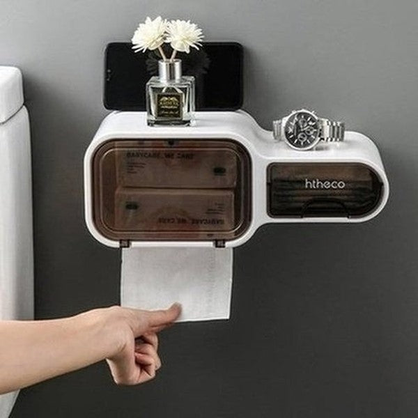 semi-automatic multifunction waterproof toilet paper box shower room no hole firm storage box. bathroom accessories. type: toilet paper holders.