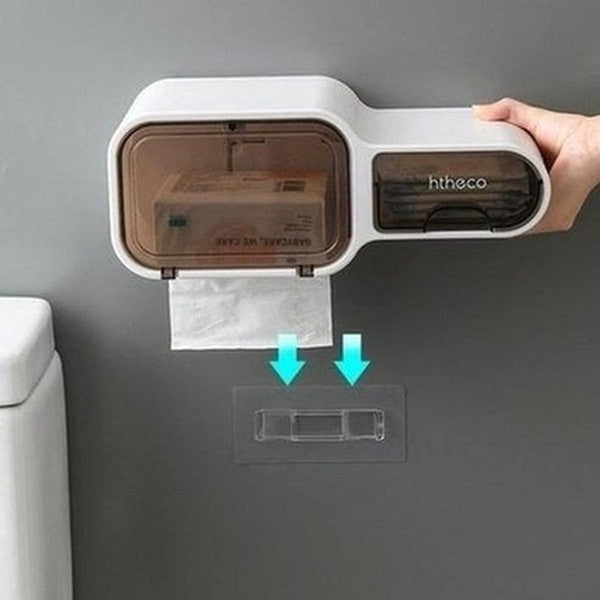 semi-automatic multifunction waterproof toilet paper box shower room no hole firm storage box. bathroom accessories. type: toilet paper holders.
