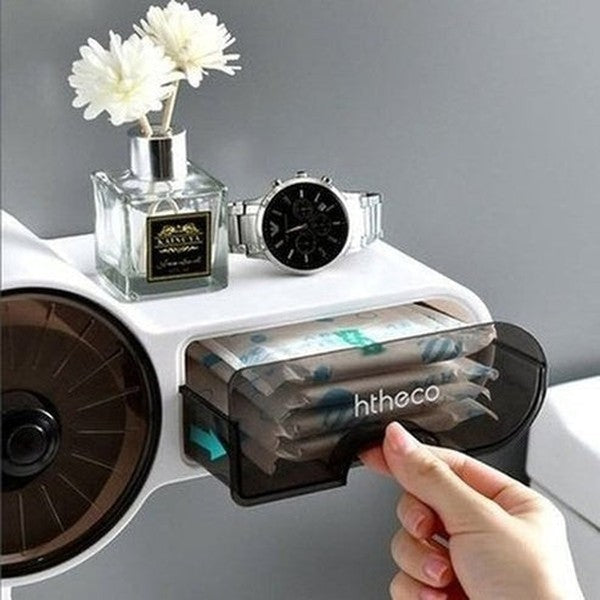 semi-automatic multifunction waterproof toilet paper box shower room no hole firm storage box. bathroom accessories. type: toilet paper holders.