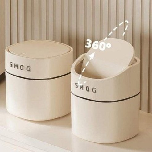 Small Desktop Decorative Trash Can with Lid
