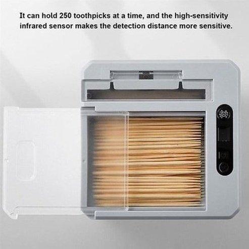 smart automatic toothpick dispenser electric toothpick storage box, automatic toothpick holder with infrared sensor. type: toothpick holders and dispensers.
